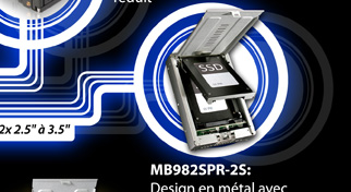 MB982SPR-2S: Full metal design with RAID featuring RAID 0, 1, BIG & Port Multiplier (JBOD)