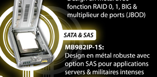 MB982IP-1S: Rugged full metal design with SAS option for the most intense server & military applications 