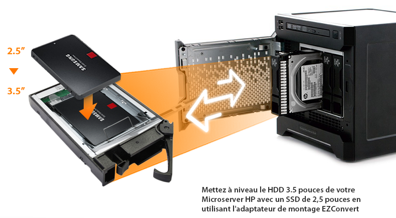 Support de montage SSD, adaptateur de disque dur de 2,5 pouces à 3