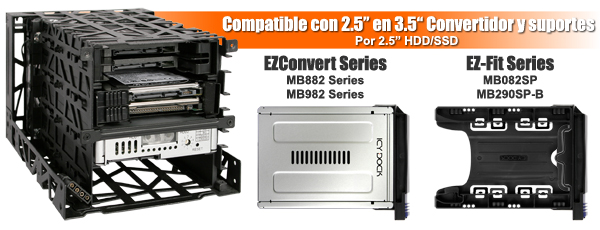 Foto de los 3 tipos de ez-convert compatibles