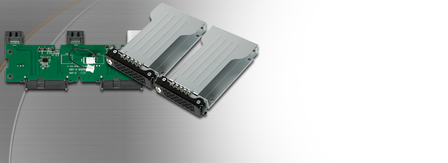 CO994IT-B - 2 x 2.5” SAS/SATA SSD/HDD Plateau avec système de verrouillage + circuit imprimé